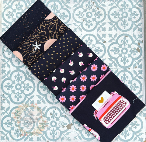 {New Arrival} Moda Ruby Star Society Sampler Limited Edition Curated Fat EIGHTH Bundle x 6 Type Writer Black