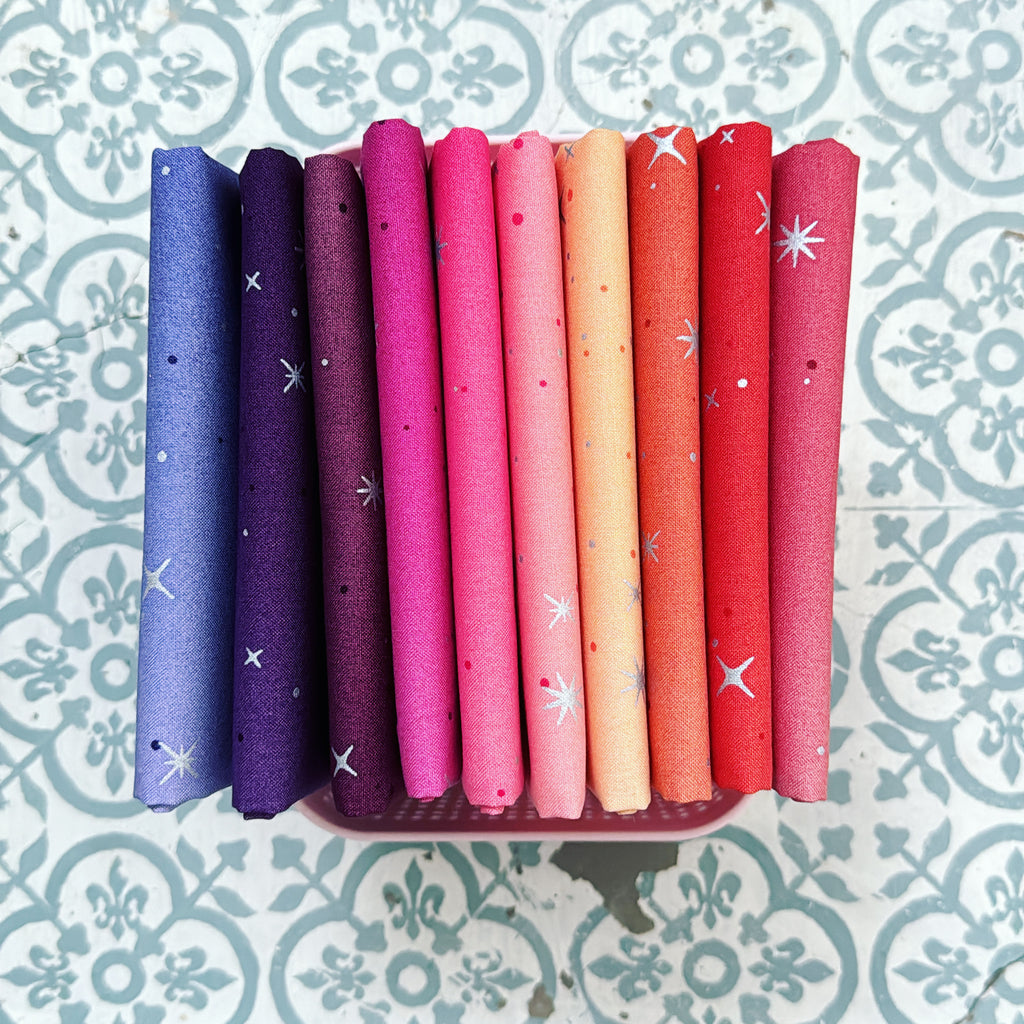 {New Arrival} Moda V & Co Ombre Fairy Dust Metallics Fat Quarter Bundle x 10 Fat Quarters Sunset