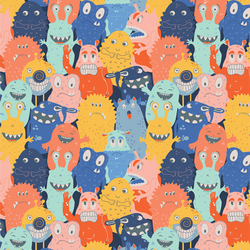 {New Arrival} Art Gallery Fabrics Monsterville FLANNEL Monster Parade