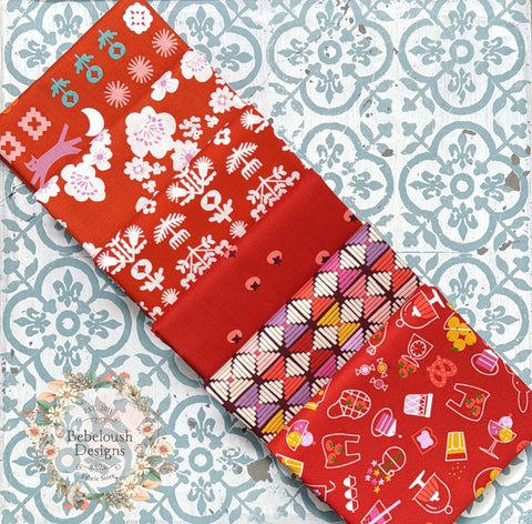 {New Arrival} Moda Ruby Star Society Sampler Curated Fat Quarter Bundle x 6 Persimmon Cayenne