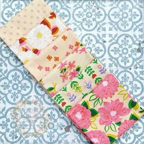 {New Arrival} Moda Ruby Star Society Sampler Curated Fat Quarter Bundle x 6 Creme Brulee Florals