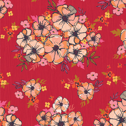 {New Arrival} Art Gallery Fabrics The Flower Fields Blooming Burst Sunset