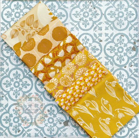 {New Arrival} Moda Ruby Star Society Sampler Curated Fat Quarter Bundle x 6 Goldenrod Floral