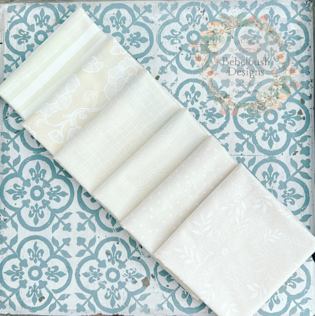 {New Arrival} Moda Ruby Star Society Sampler Curated Fat Quarter Bundle x 6 Natural Prints Tone on Tone