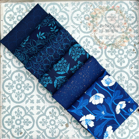 {New Arrival} Moda Ruby Star Society Sampler Curated Fat Quarter Bundle x 6 Blue Water