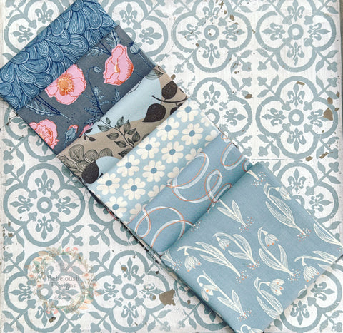 {New Arrival} Moda Ruby Star Society Curated Fat EIGHTH Bundle x 6 Unruly Nature Polar