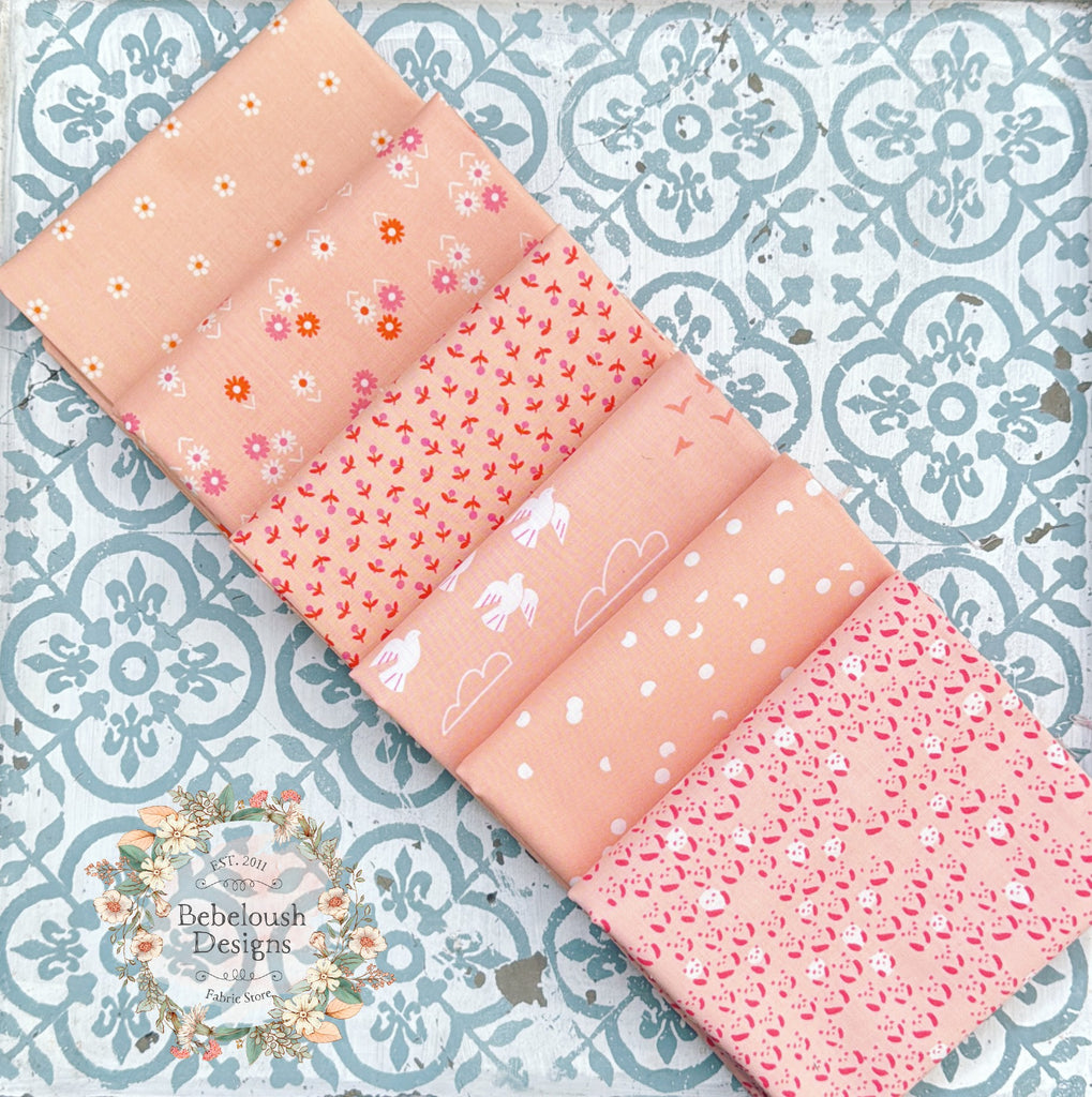 {New Arrival} Moda Ruby Star Society Sampler Curated Fat Quarter Bundle x 6 In Flight Peach