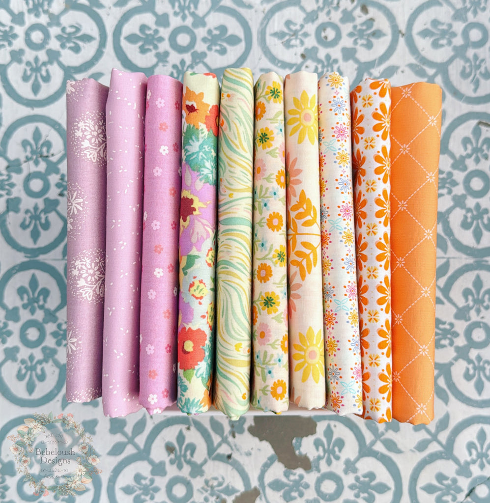 {New Arrival} Art Gallery Fabrics Curated Bundle In the Meadow Series Fat Quarter Bundle x 10 Lavender Fields