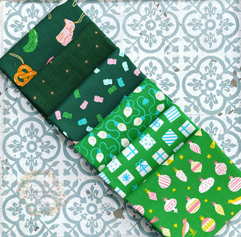 {New Arrival} Moda Ruby Star Society Sampler Curated Fat Quarter Bundle x 6 Christmas Edition Verdant