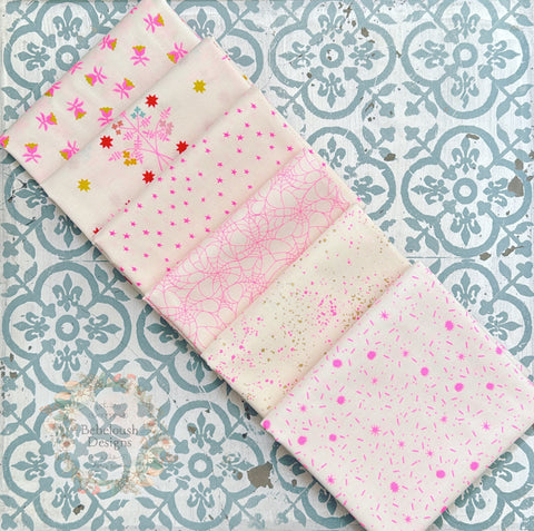 {New Arrival} Moda Ruby Star Society Sampler Curated Fat Quarter Bundle x 6 Neon Series 2