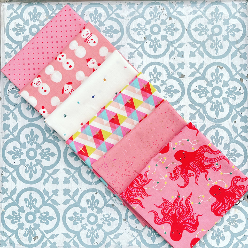 {New Arrival} Moda Ruby Star Society Sampler Curated Fat Quarter Bundle x 6 Christmas Strawberry