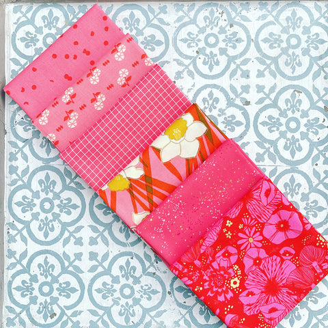 {New Arrival} Moda Ruby Star Society Sampler Curated Fat EIGHTH Bundle x 6 Strawberry