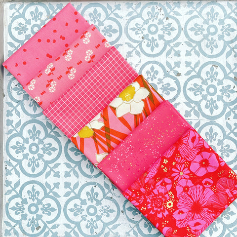 {New Arrival} Moda Ruby Star Society Sampler Curated Fat Quarter Bundle x 6 Strawberry