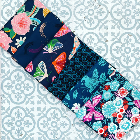 {New Arrival} Moda Ruby Star Society Sampler Curated Fat Quarter Bundle x 6 Galaxy Teal