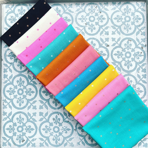 {New Arrival} Moda Ruby Star Society Spark Fat Quarter Bundle x 10 Pieces Rainbow Mixed