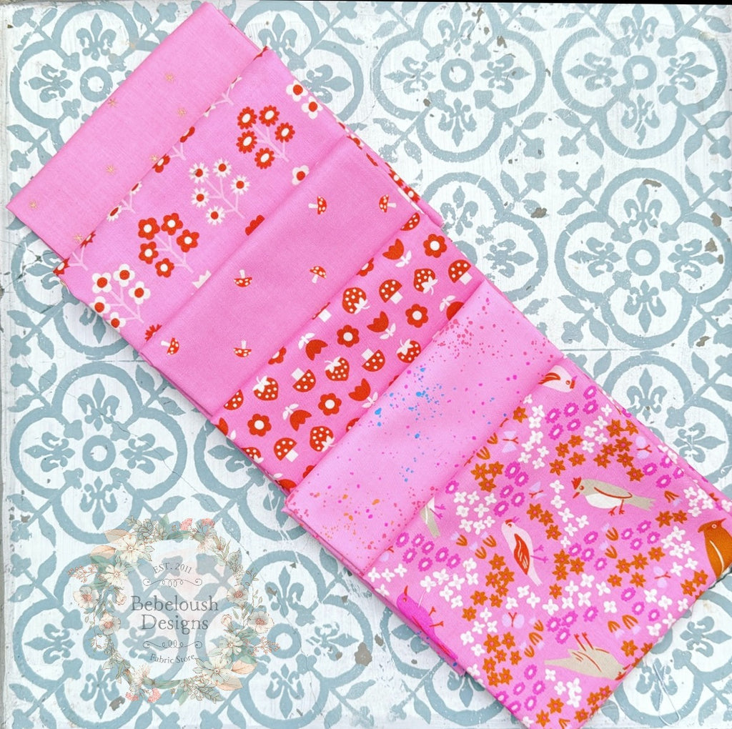 {New Arrival} Moda Ruby Star Society Sampler Curated Fat 8th Bundle x 6 Flamingo Spark
