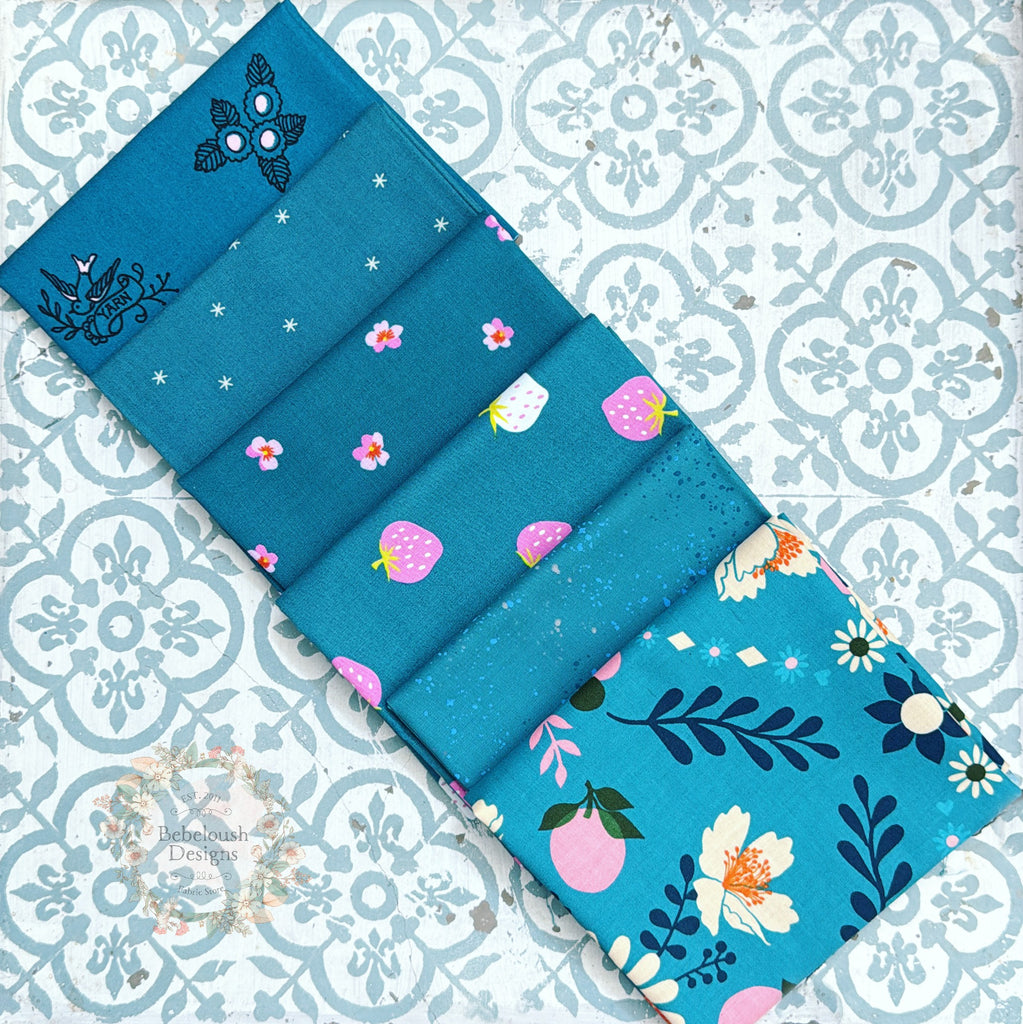 {New Arrival} Moda Ruby Star Society Sampler Curated Fat Quarter Bundle x 6 Teal