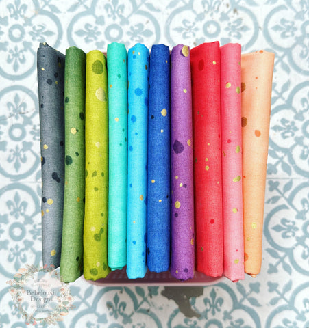 {New Arrival} Moda V & Co Ombre Galaxy Metallic Fat Quarter Bundle x 10 Fat Quarters Multi