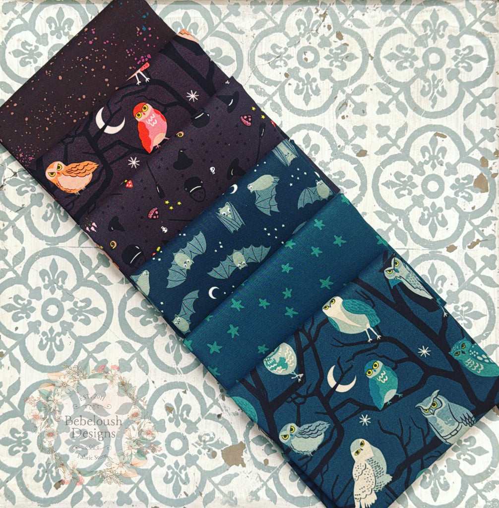 {New Arrival} Moda Ruby Star Society Sampler Curated Fat Quarter Bundle x 6 Halloween Edition Natural Galaxy Caviar