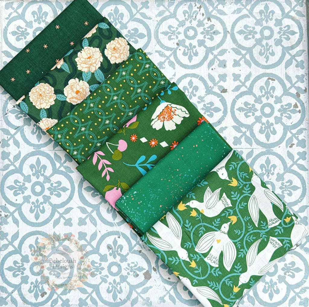 {New Arrival} Moda Ruby Star Society Sampler Curated Fat Quarter Bundle x 6 Sarah Green Floral