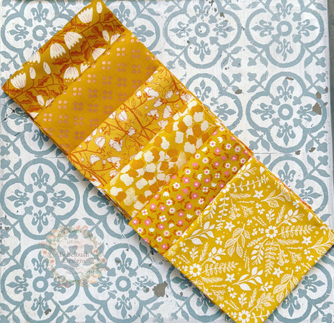 {New Arrival} Moda Ruby Star Society Sampler Curated Fat Quarter Bundle x 6 Golden Honey