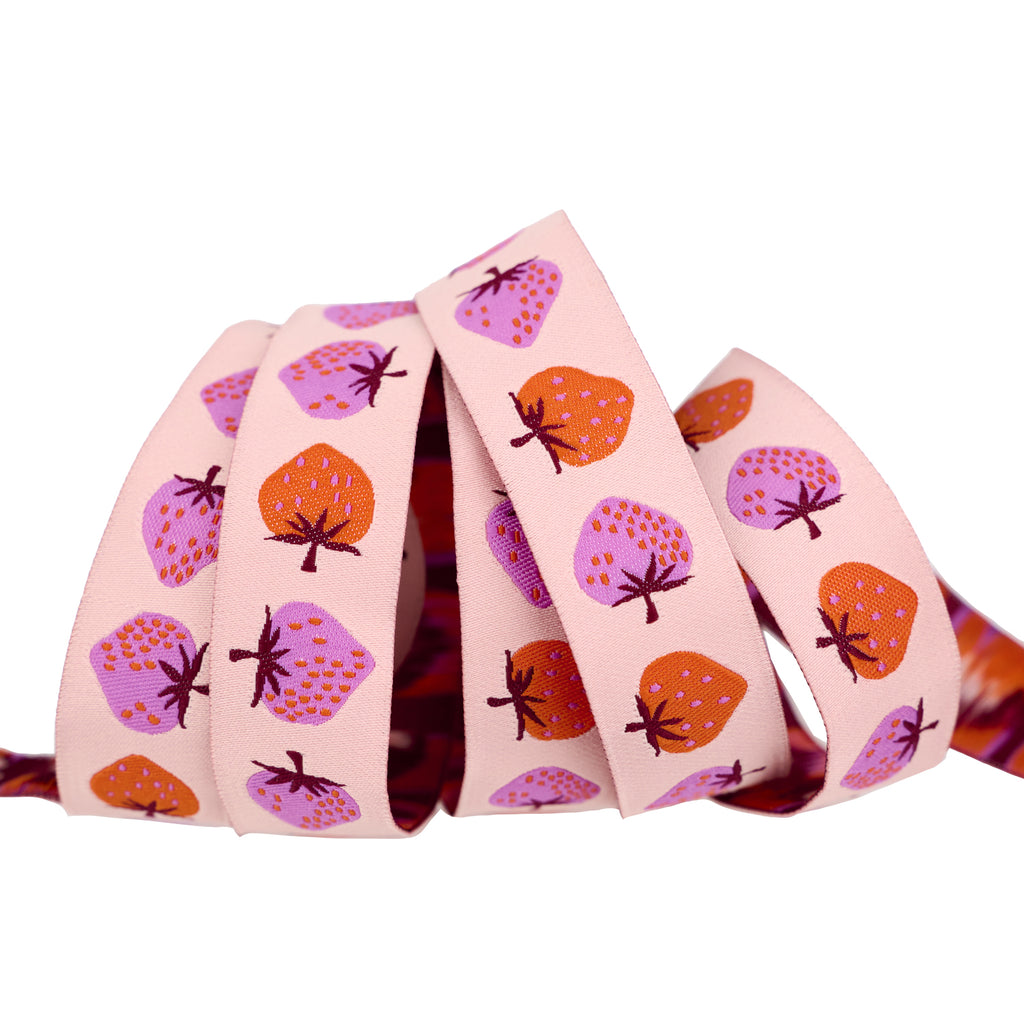 {New Arrival} Ruby Star Society Renaissance Ribbon Kimberly Kight Strawberry in Peach Cream - 7/8"