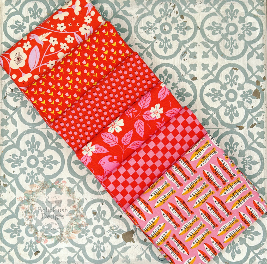 {New Arrival} Moda Ruby Star Society Sampler Curated Fat Quarter Bundle x 6 Sardines Lucky Pink