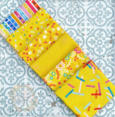 {New Arrival} Moda Ruby Star Society Sampler Curated Fat Quarter Bundle x 6 Washi Citron