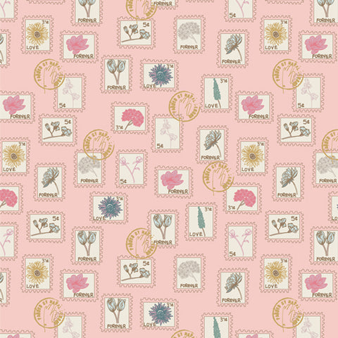 {New Arrival} Art Gallery Fabrics Love Letters Floral Postage Rose