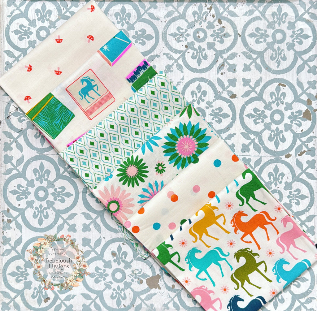 {New Arrival} Moda Ruby Star Society Sampler Curated Fat EIGHTH Bundle x 6 Verdant Carousel