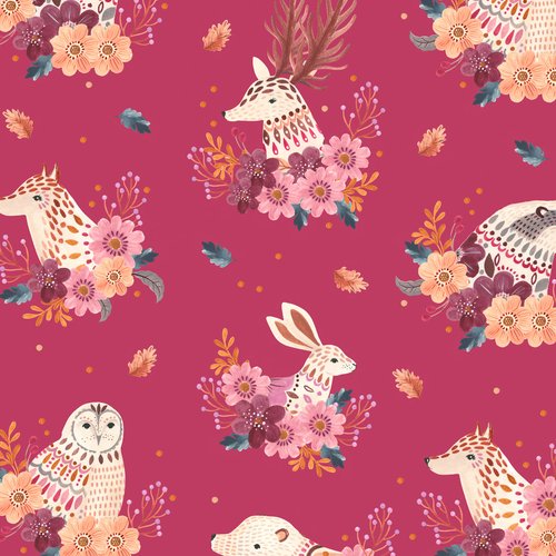 Dashwood Studio Maple Wood Woodland Animals Coral