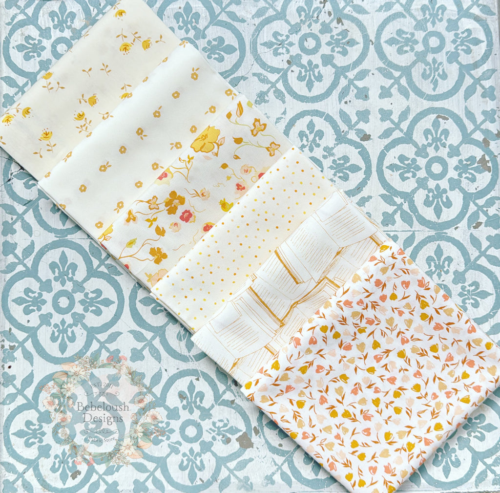 {New Arrival} Art Gallery Fabrics Curated Colour Series Fat Quarter Bundle x 6 Pieces Teeny Tiny Honey