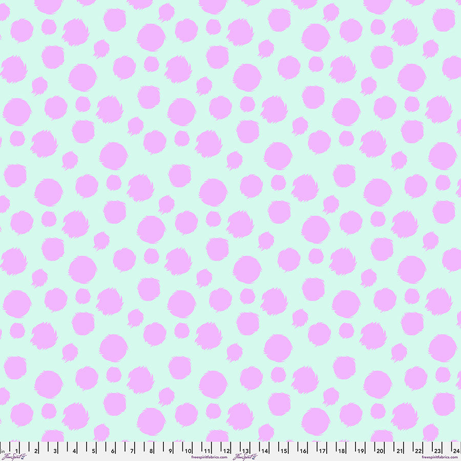 {New Arrival} FreeSpirit Tula Pink Tabby Road Deja Vu MINKY Fur Ball - Technomint