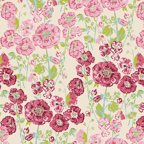 {New Arrival} Art Gallery Fabrics My Mother's Daughter Hollyhocks in Bloom Peony