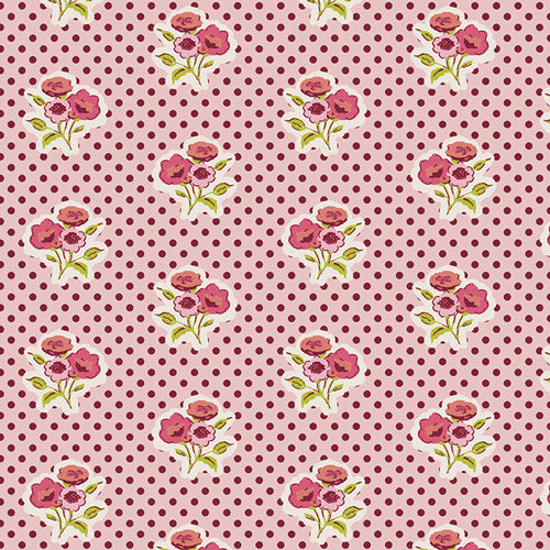 {New Arrival} Art Gallery Fabrics My Mother's Daughter Pressed Posies Carmine