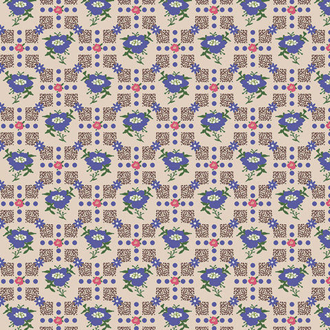 {New Arrival} Art Gallery Fabrics My Mother's Daughter Flower Hedge Petalblue