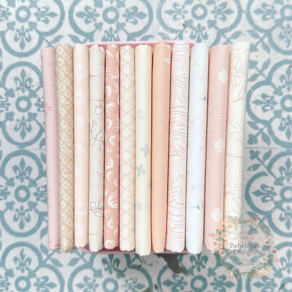 {New Arrival} Art Gallery Fabrics Curated Bundle Fat Quarter Bundles x 12 Pieces Blushing Pink