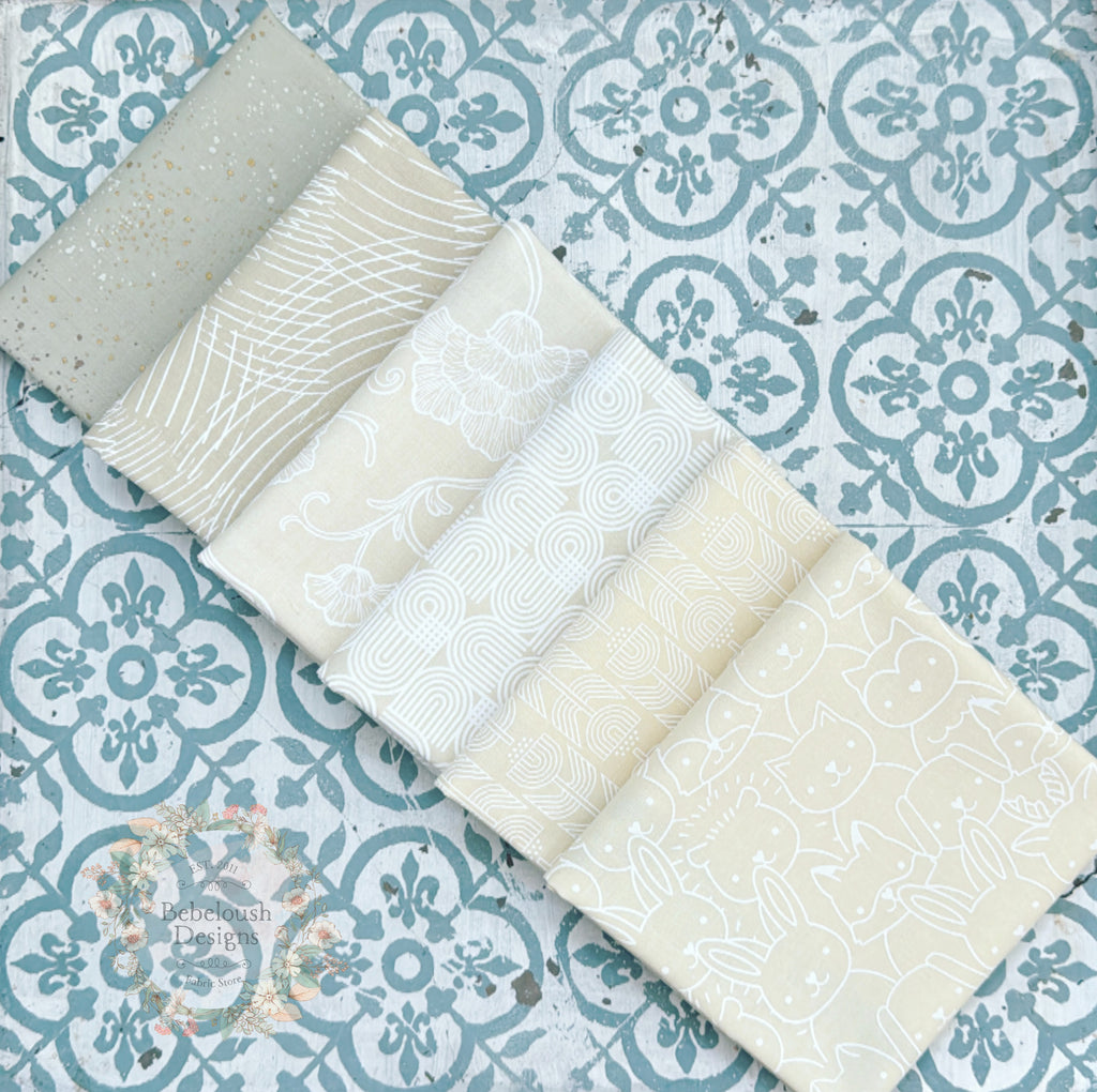 {New Arrival} Moda Ruby Star Society Sampler Curated Fat Quarter Bundle x 6 Natural Prints