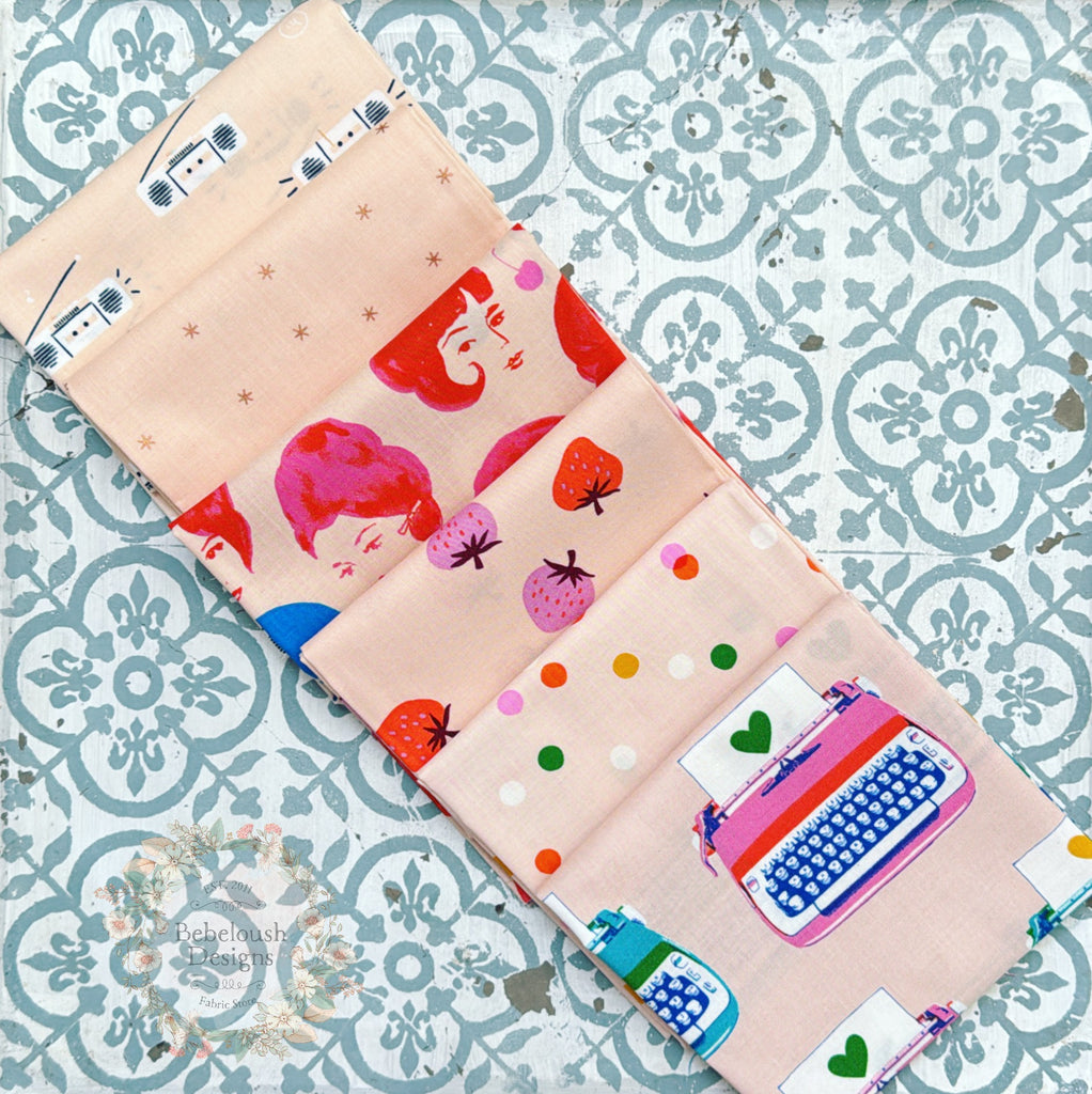 {New Arrival} Moda Ruby Star Society Sampler Curated Fat Quarter Bundle x 6 Retro Series Peach
