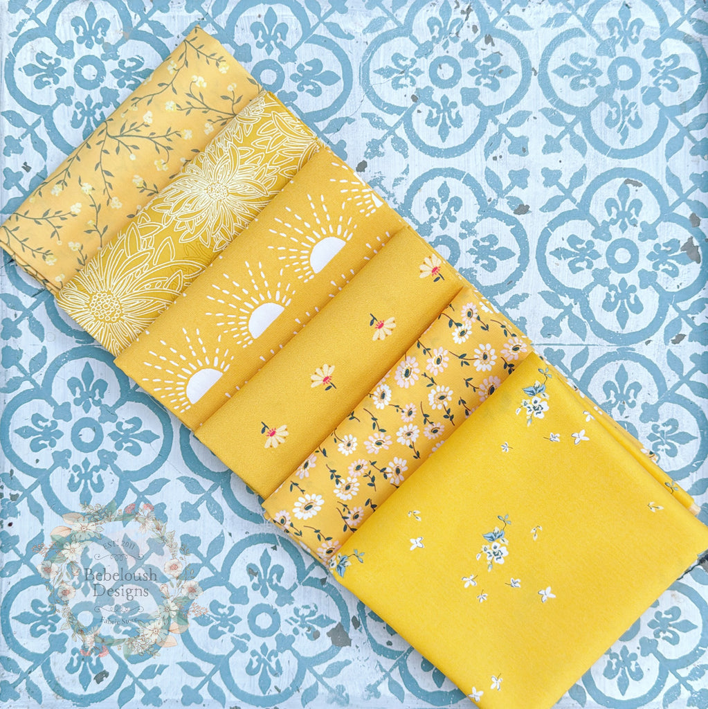 {New Arrival} Art Gallery Fabrics Curated Colour Series Fat Quarter Bundle x 6 Pieces Sunshine