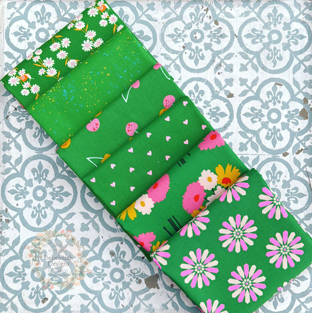 {New Arrival} Moda Ruby Star Society Curated Fat EIGHTH Bundle x 6 Verdant