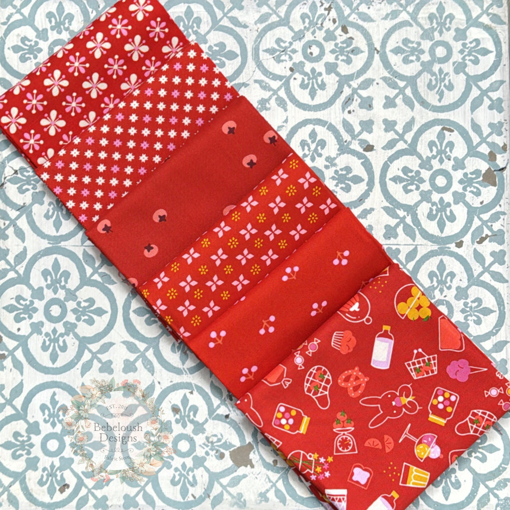 {New Arrival} Moda Ruby Star Society Sampler Curated Fat Quarter Bundle x 6 Cayenne Persimmon
