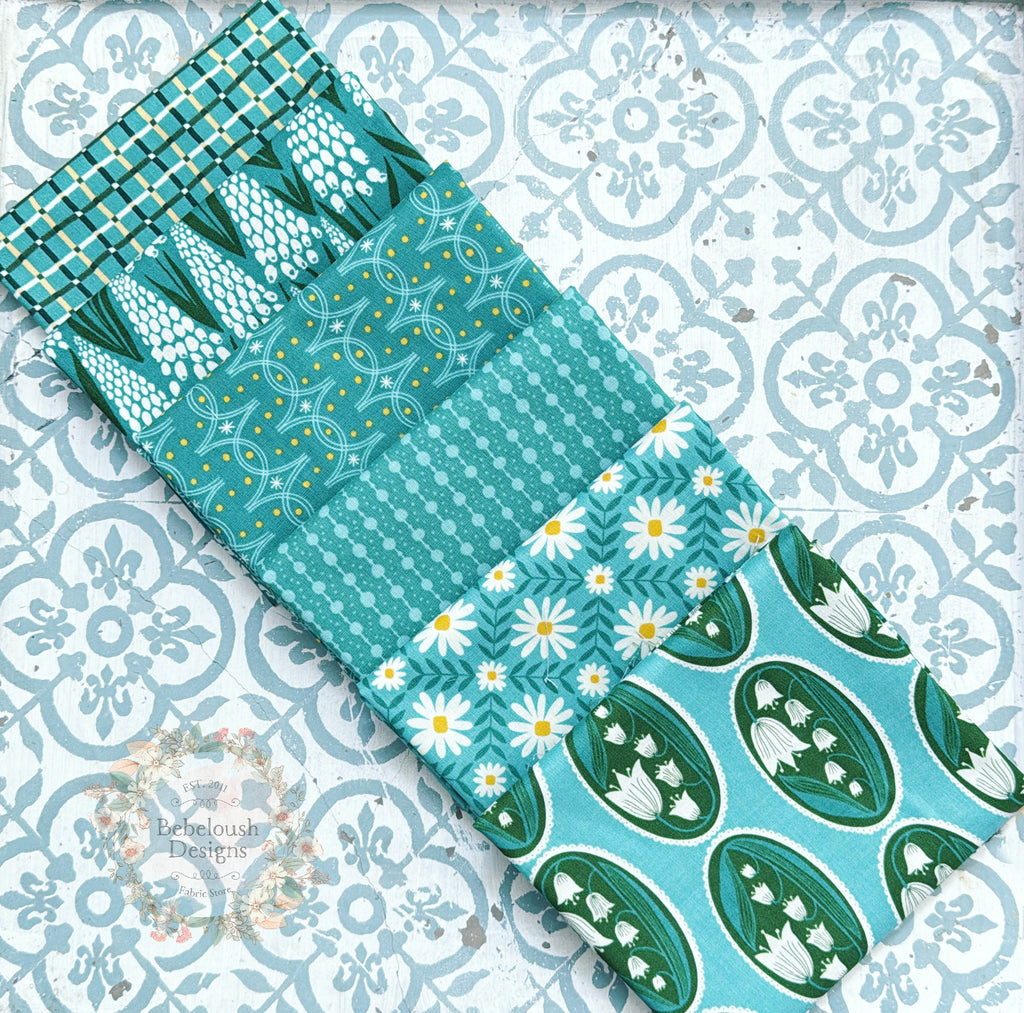 {New Arrival} Moda Ruby Star Society Sampler Curated Fat Quarter Bundle x 6 Paper Watercress