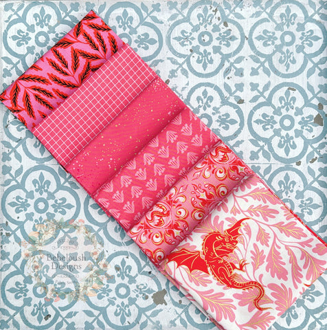 {New Arrival} Moda Ruby Star Society Sampler Curated Fat EIGHTH Bundle x 6 Strawberry Crest