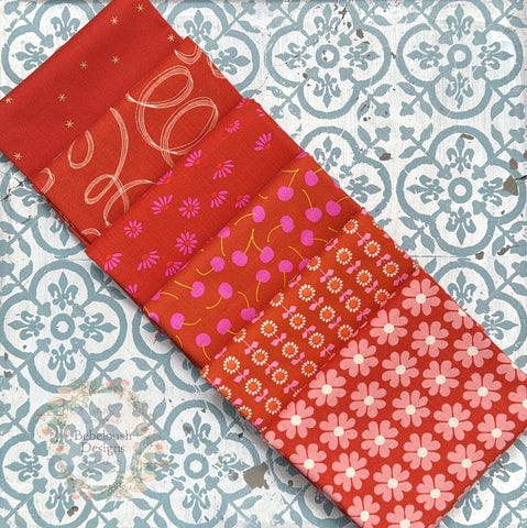 {New Arrival} Moda Ruby Star Society Sampler Curated Fat Quarter Bundle x 6 Cayenne