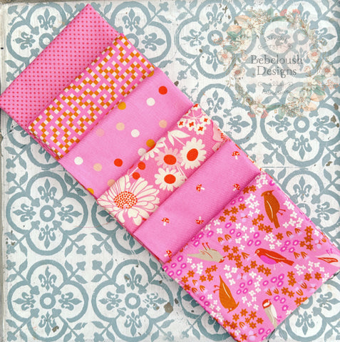{New Arrival} Moda Ruby Star Society Sampler Curated Fat Quarter Bundle x 6 Flamingo Spritz