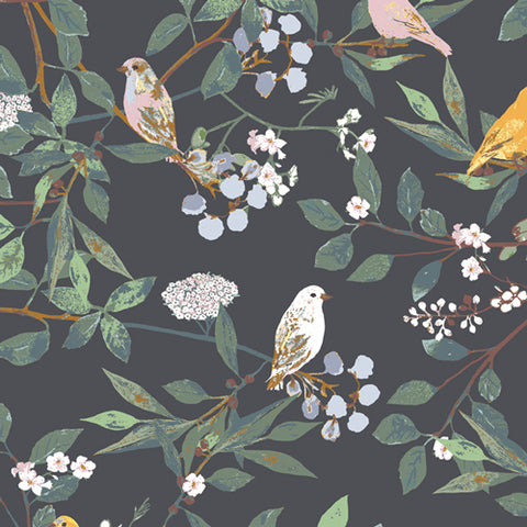 {New Arrival} Art Gallery Fabrics Plentiful Melodic Plumage Night