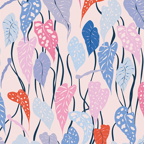 Art Gallery Fabrics Periwinkle Dancing Leaflets
