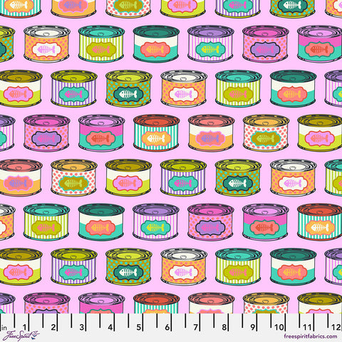 {New Arrival} FreeSpirit Tula Pink Tabby Road Deja Vu Cat Snacks - Electroberry