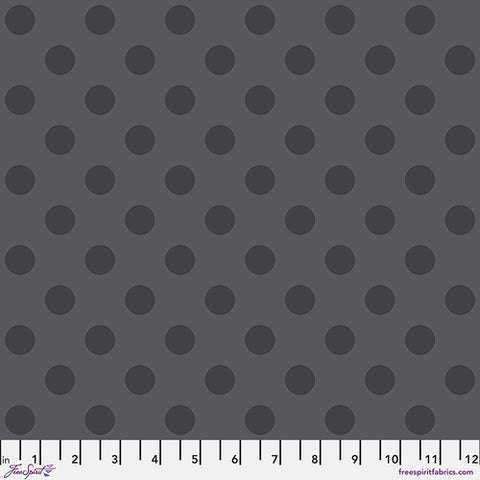 {Pre-Order October} FreeSpirit Tula Pink Graywork True Colours Gray Pom Pom - Carbon